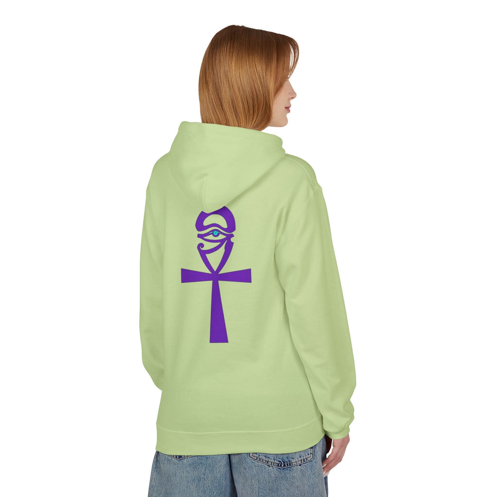 Ankh Symbol Fleece Hoodie | Unisex Cozy Wear for Spiritual Souls, Perfect Gift for Festivals, Meditation, and Everyday Comfort Printify