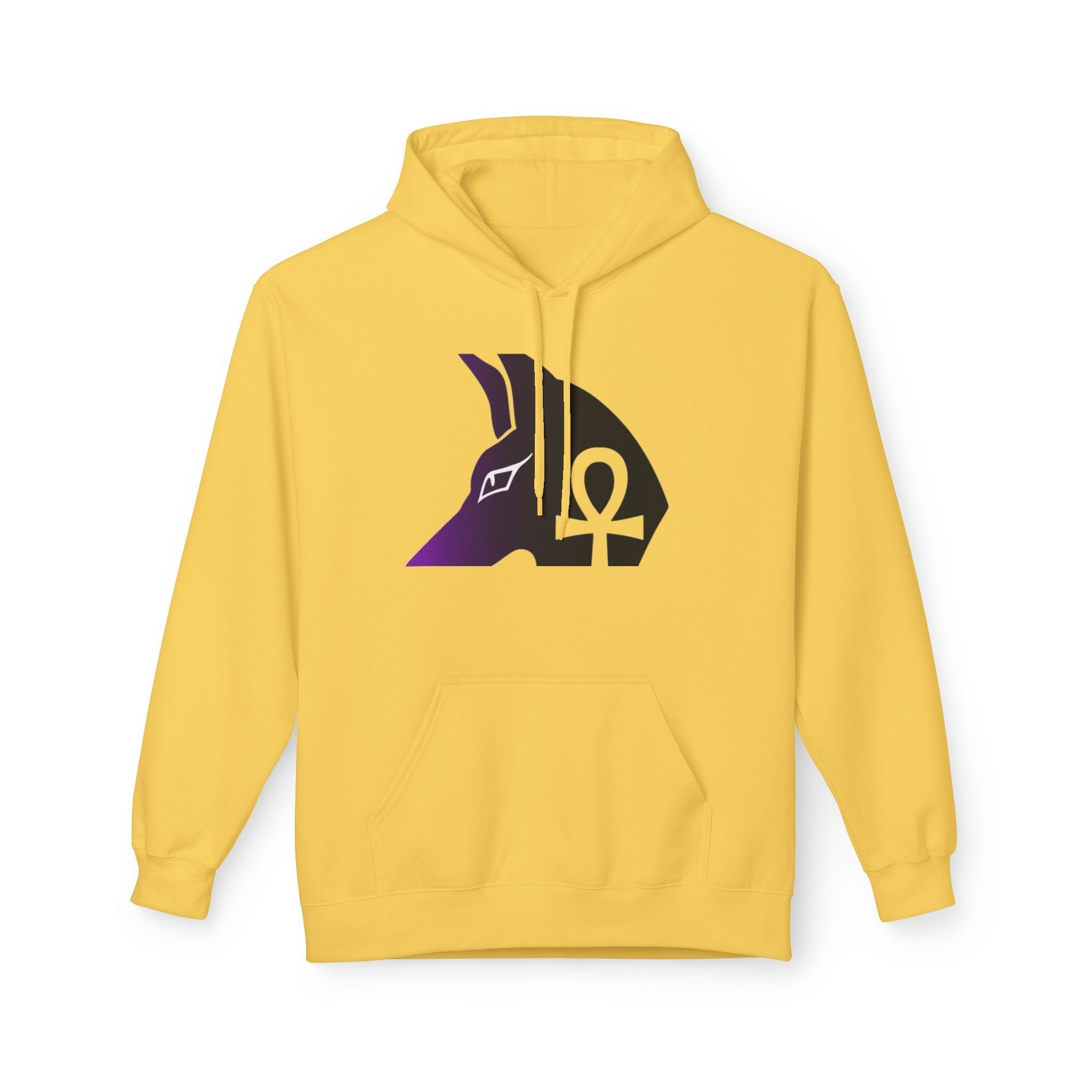 Ankh Symbol Fleece Hoodie | Unisex Cozy Wear for Spiritual Souls, Perfect Gift for Festivals, Meditation, and Everyday Comfort Printify