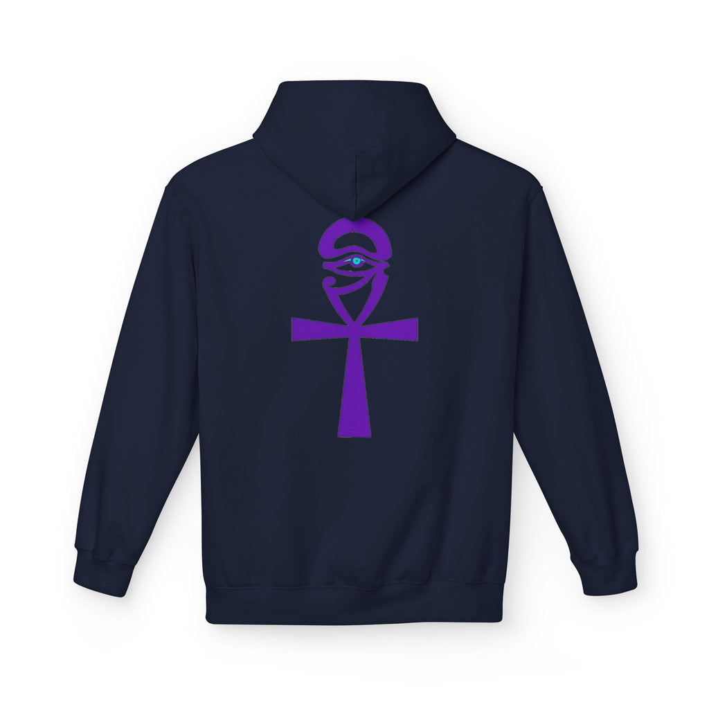 Ankh Symbol Fleece Hoodie | Unisex Cozy Wear for Spiritual Souls, Perfect Gift for Festivals, Meditation, and Everyday Comfort Printify