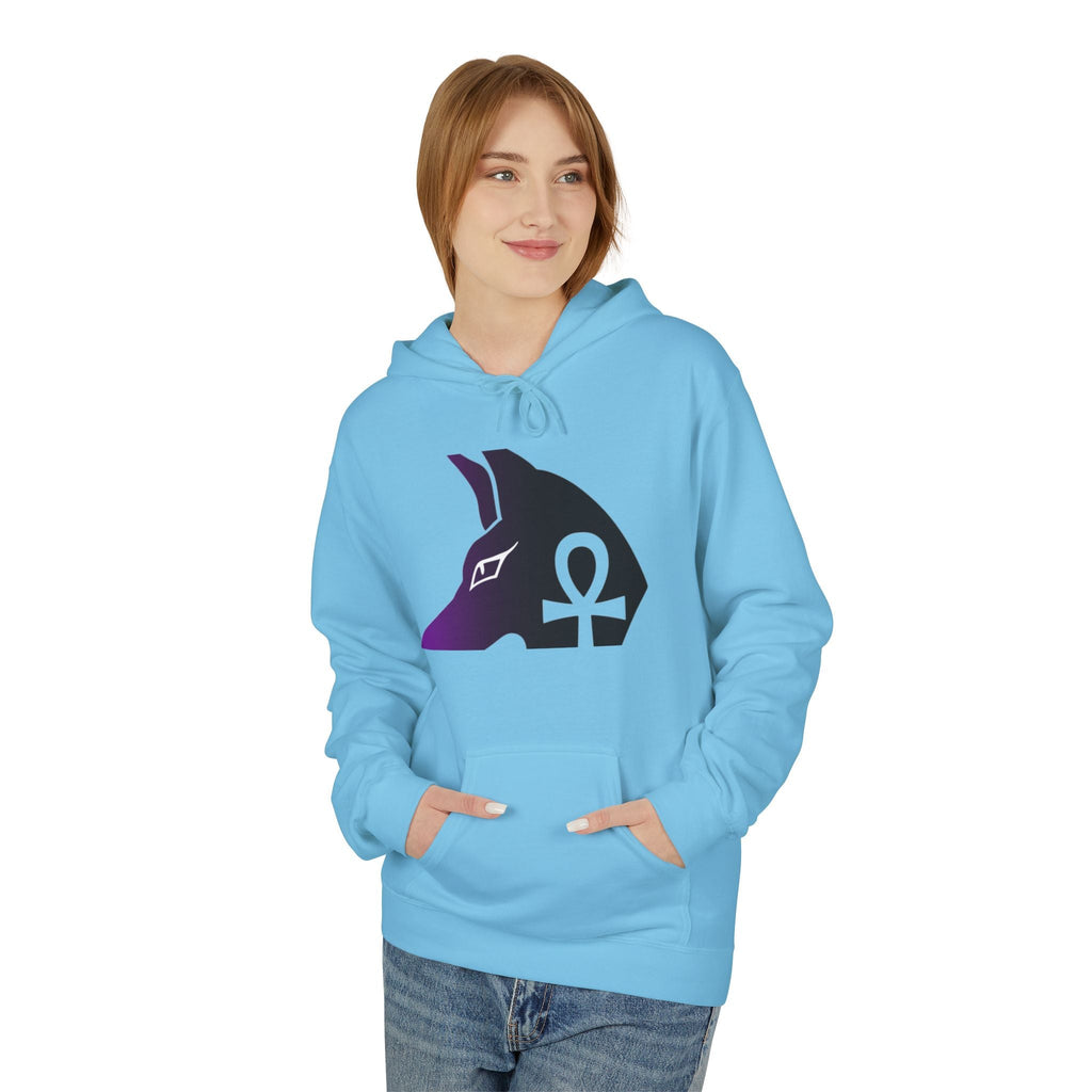Ankh Symbol Fleece Hoodie | Unisex Cozy Wear for Spiritual Souls, Perfect Gift for Festivals, Meditation, and Everyday Comfort Printify