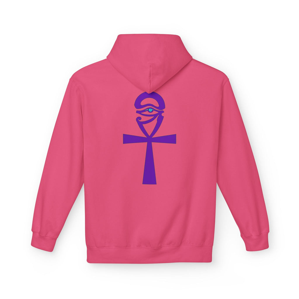 Ankh Symbol Fleece Hoodie | Unisex Cozy Wear for Spiritual Souls, Perfect Gift for Festivals, Meditation, and Everyday Comfort Printify