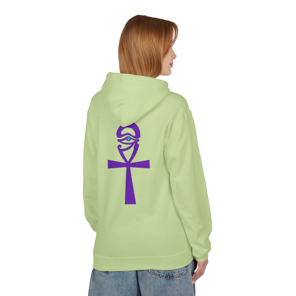 Ankh Symbol Fleece Hoodie | Unisex Cozy Wear for Spiritual Souls, Perfect Gift for Festivals, Meditation, and Everyday Comfort Printify