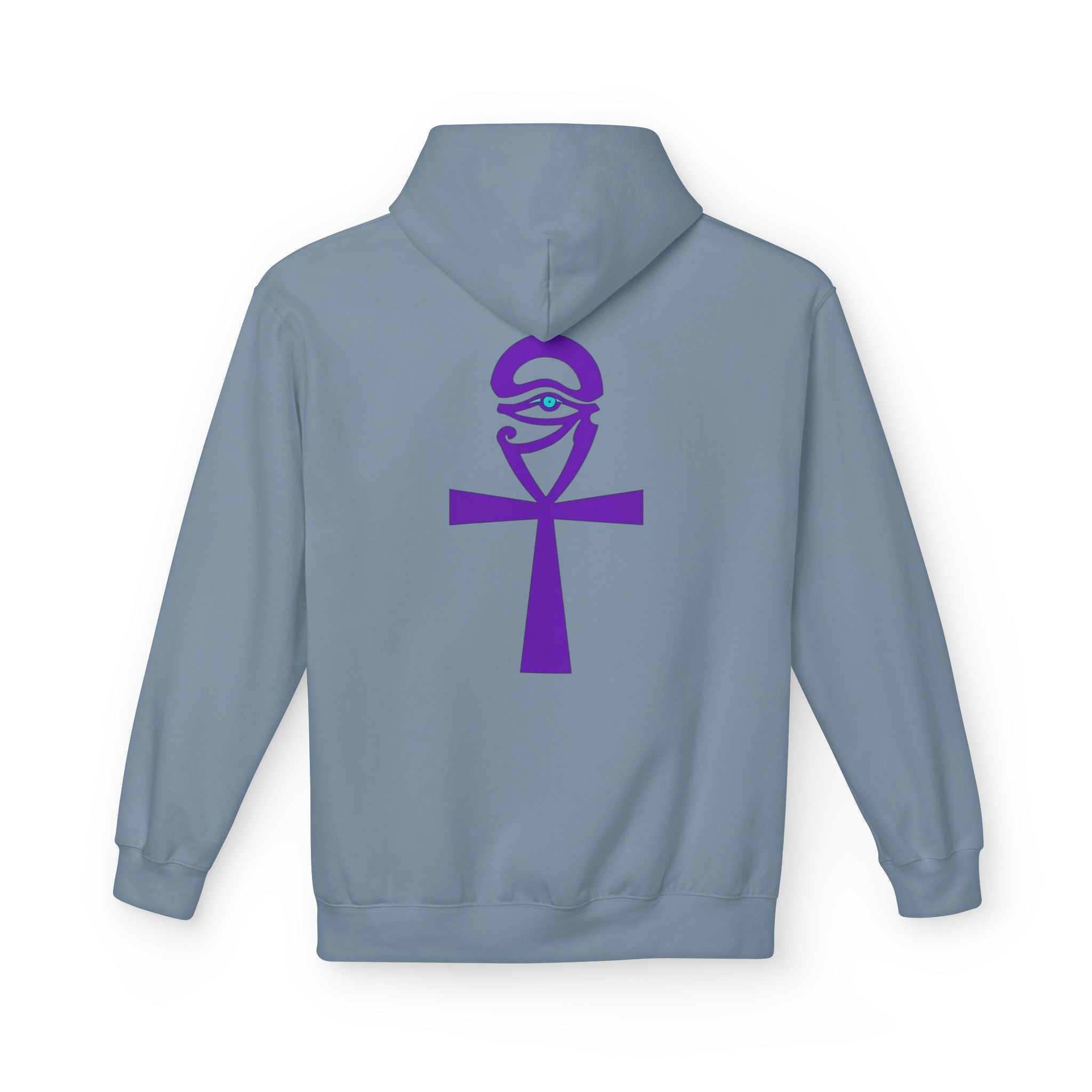 Ankh Symbol Fleece Hoodie | Unisex Cozy Wear for Spiritual Souls, Perfect Gift for Festivals, Meditation, and Everyday Comfort Printify