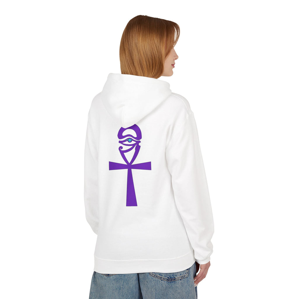 Ankh Symbol Fleece Hoodie | Unisex Cozy Wear for Spiritual Souls, Perfect Gift for Festivals, Meditation, and Everyday Comfort Printify