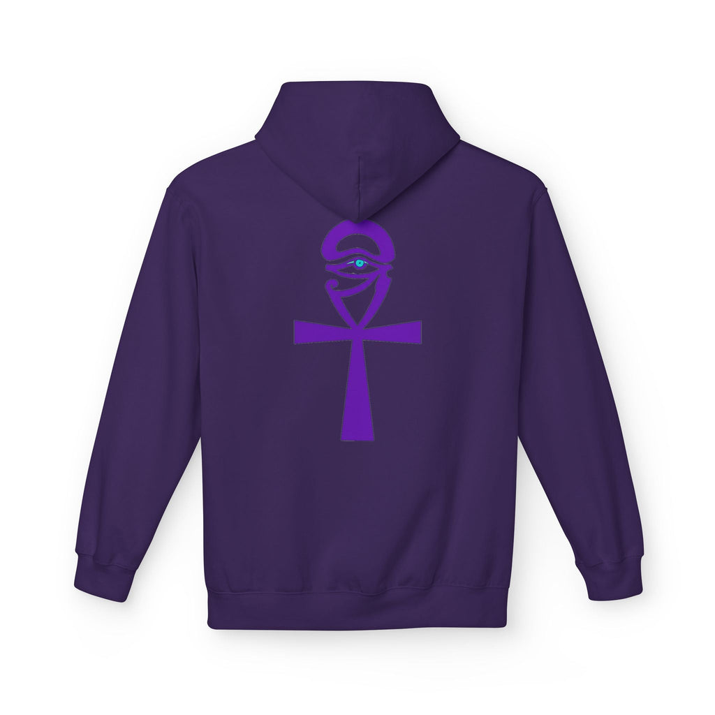 Ankh Symbol Fleece Hoodie | Unisex Cozy Wear for Spiritual Souls, Perfect Gift for Festivals, Meditation, and Everyday Comfort Printify