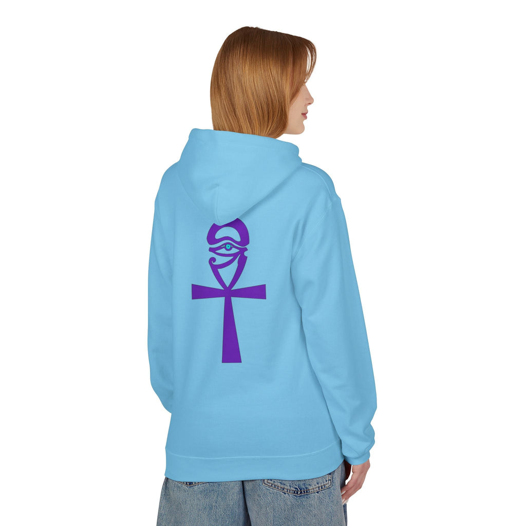 Ankh Symbol Fleece Hoodie | Unisex Cozy Wear for Spiritual Souls, Perfect Gift for Festivals, Meditation, and Everyday Comfort Printify
