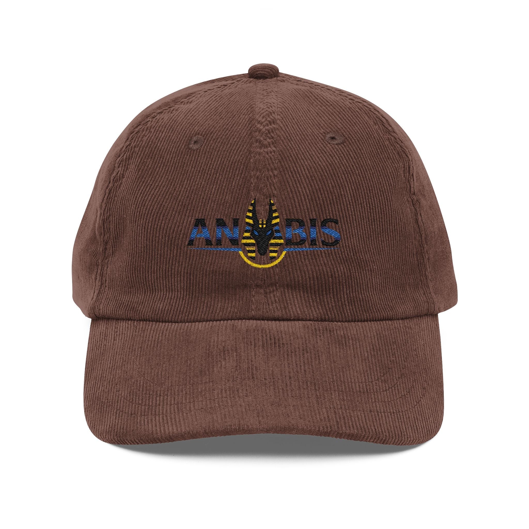 Anubis Corduroy Cap — Guardian Embroidered Hat