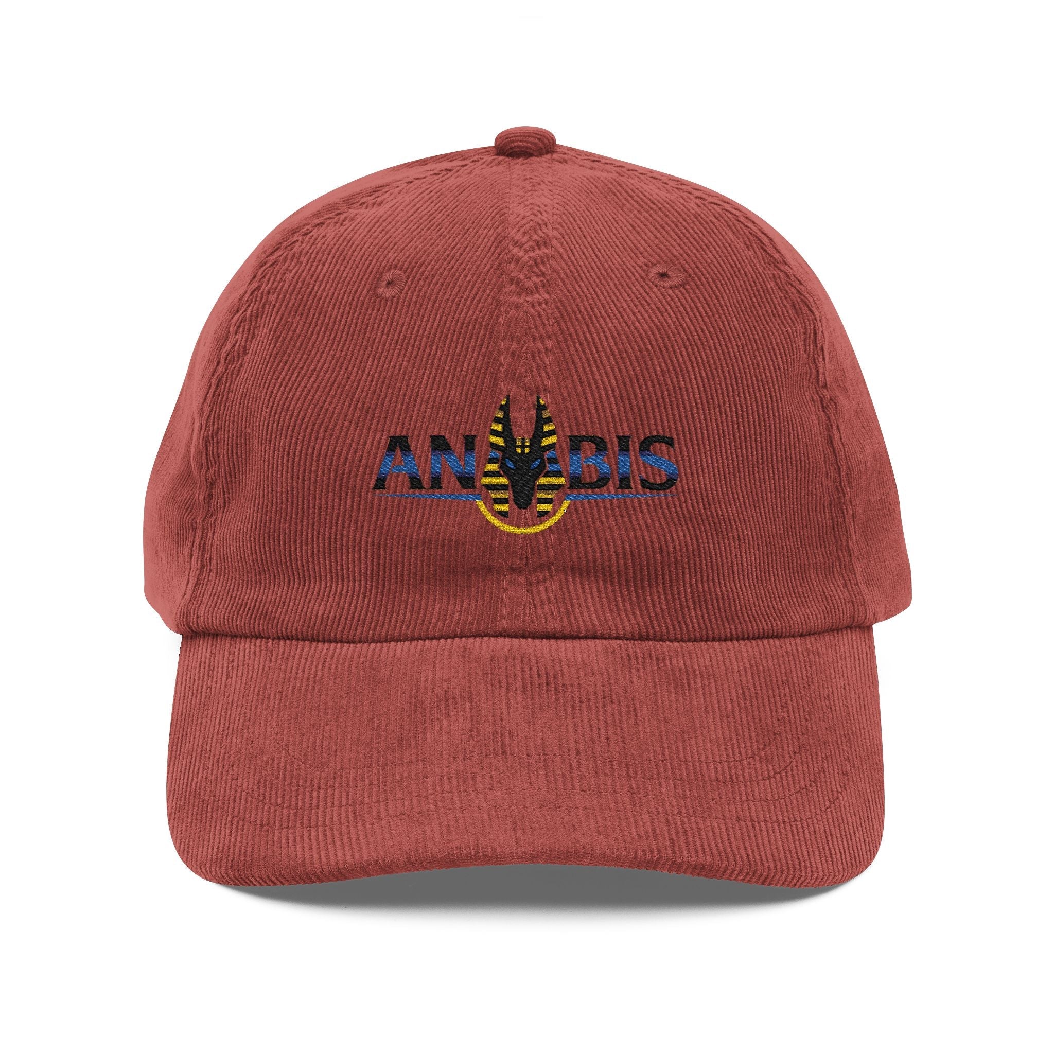 Anubis Corduroy Cap — Guardian Embroidered Hat