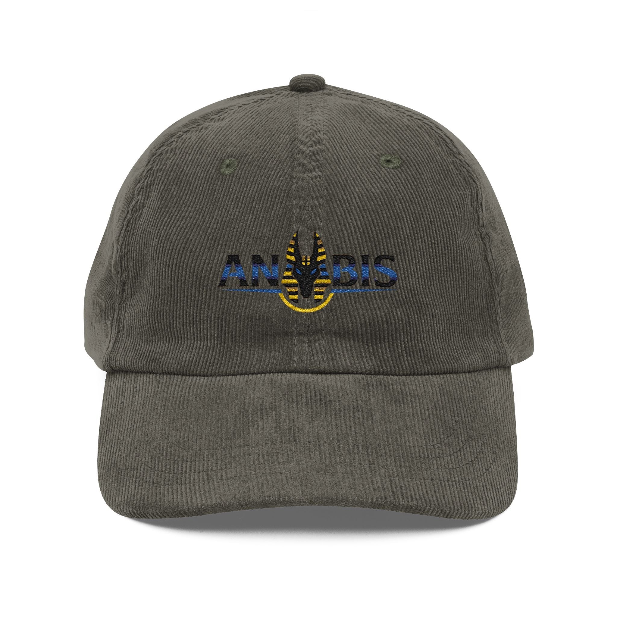 Anubis Corduroy Cap — Guardian Embroidered Hat