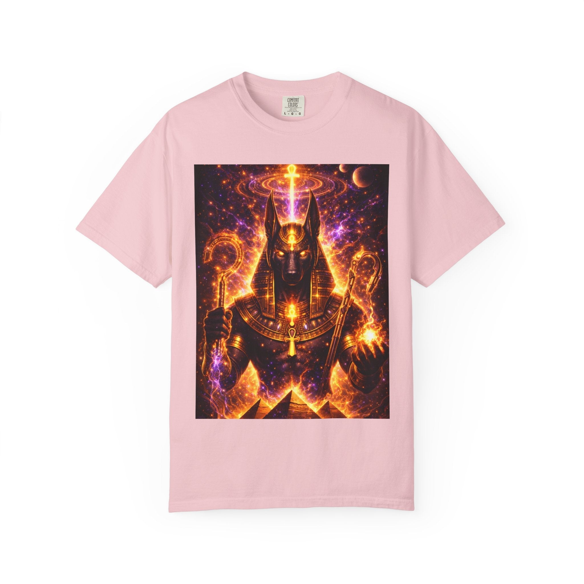 Anubis Cosmic Warrior T-Shirt — Egyptian God Neon Mythic Tee Printify