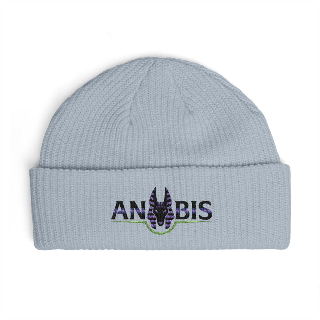 Anubis Cuff Beanie — Embroidered Egyptian Jackal Knit Hat
