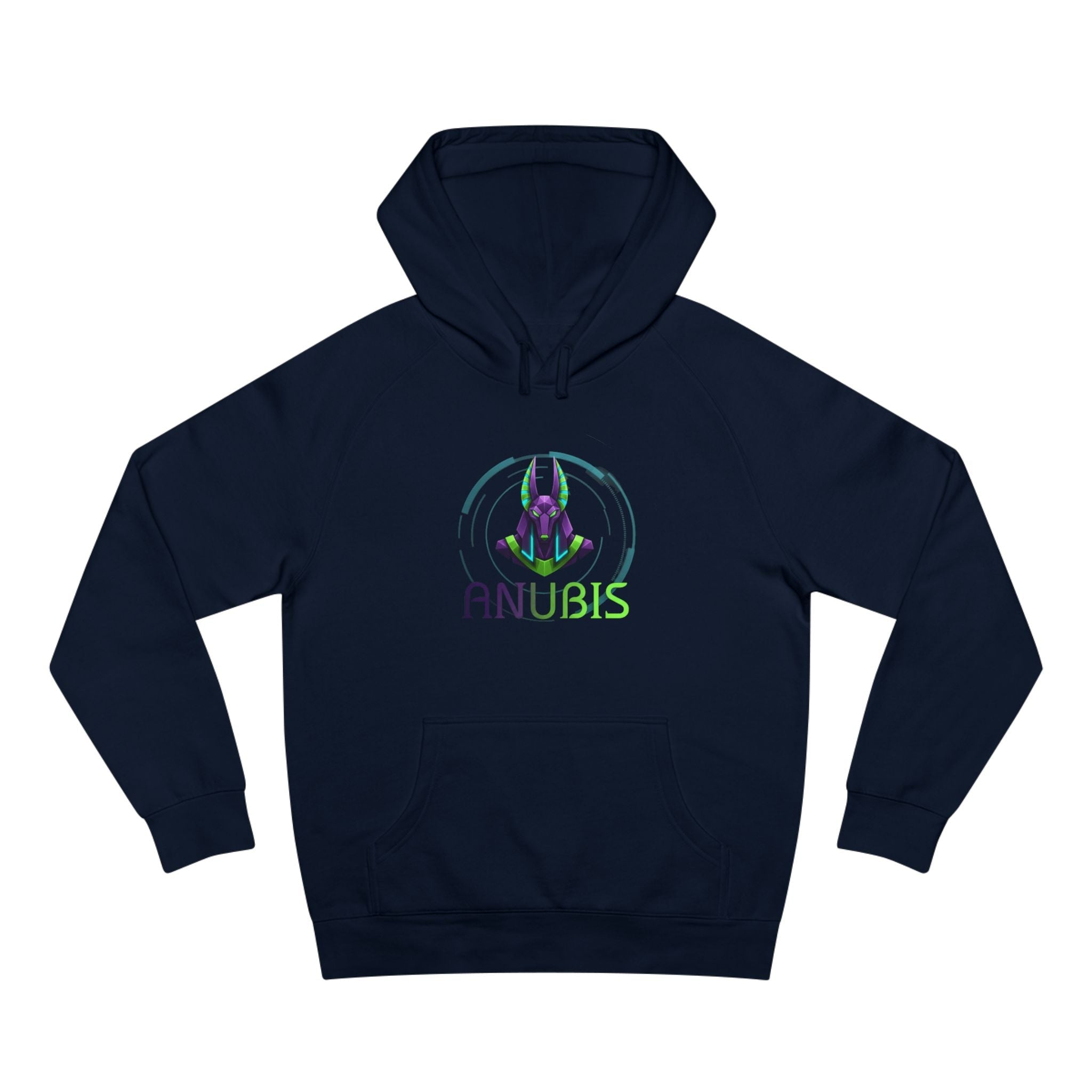 Anubis Cyberpunk Hoodie — Neon Egyptian God Graphic Hoodie Printify