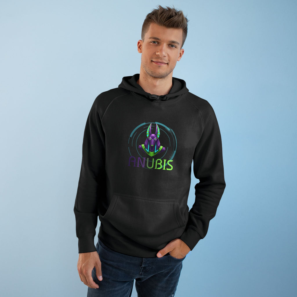 Anubis Cyberpunk Hoodie — Neon Egyptian God Graphic Hoodie Printify