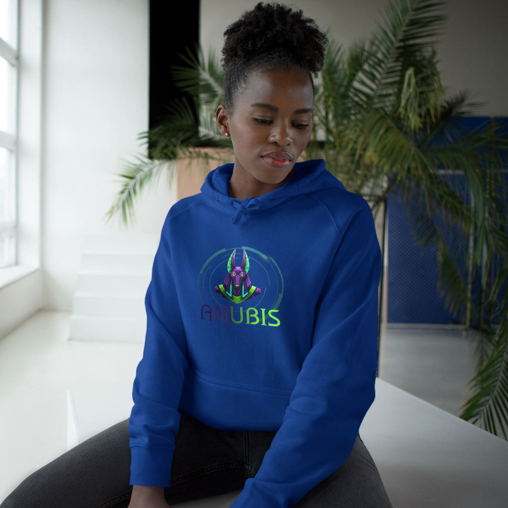 Anubis Cyberpunk Hoodie — Neon Egyptian God Graphic Hoodie Printify