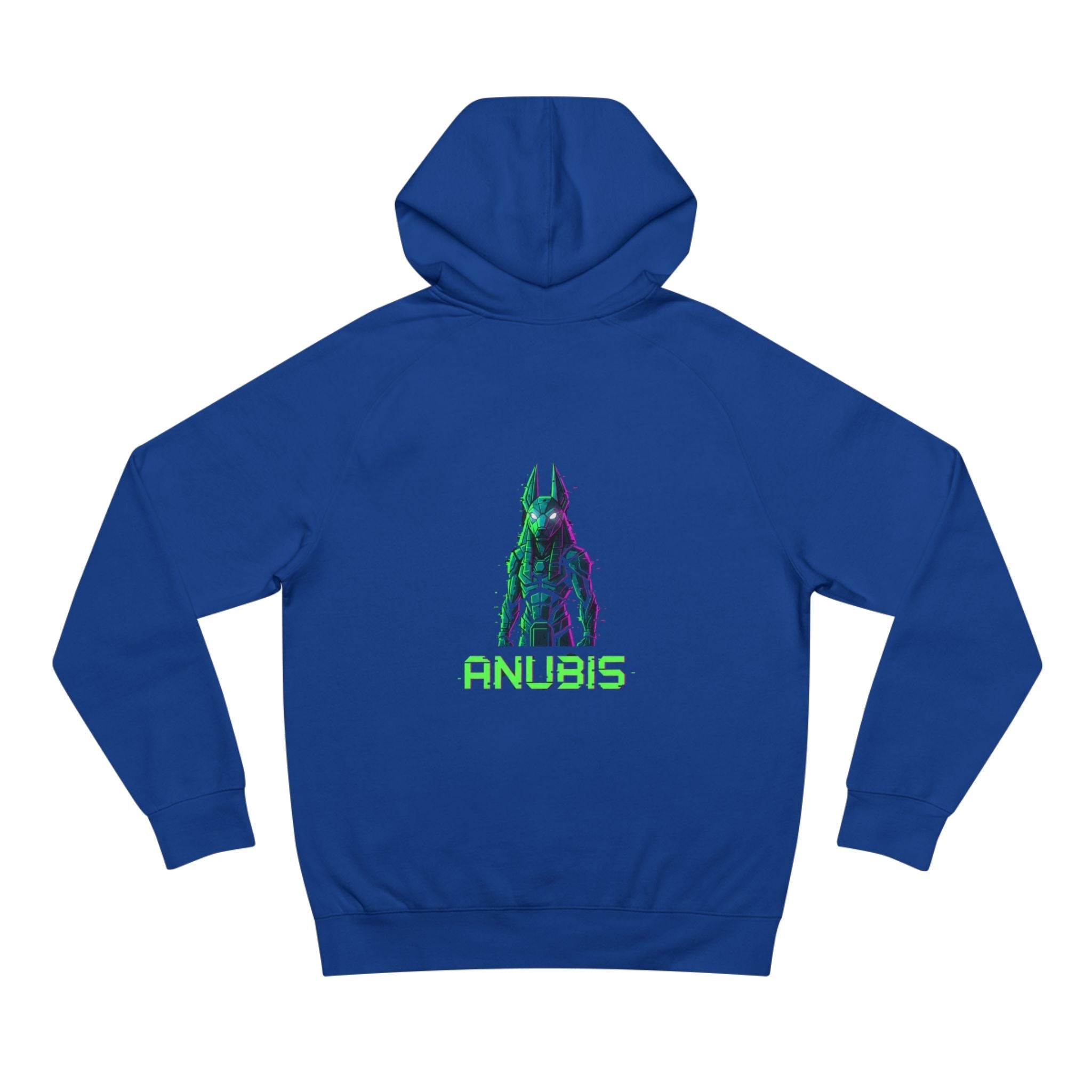 Anubis Cyberpunk Hoodie — Neon Egyptian God Graphic Hoodie Printify
