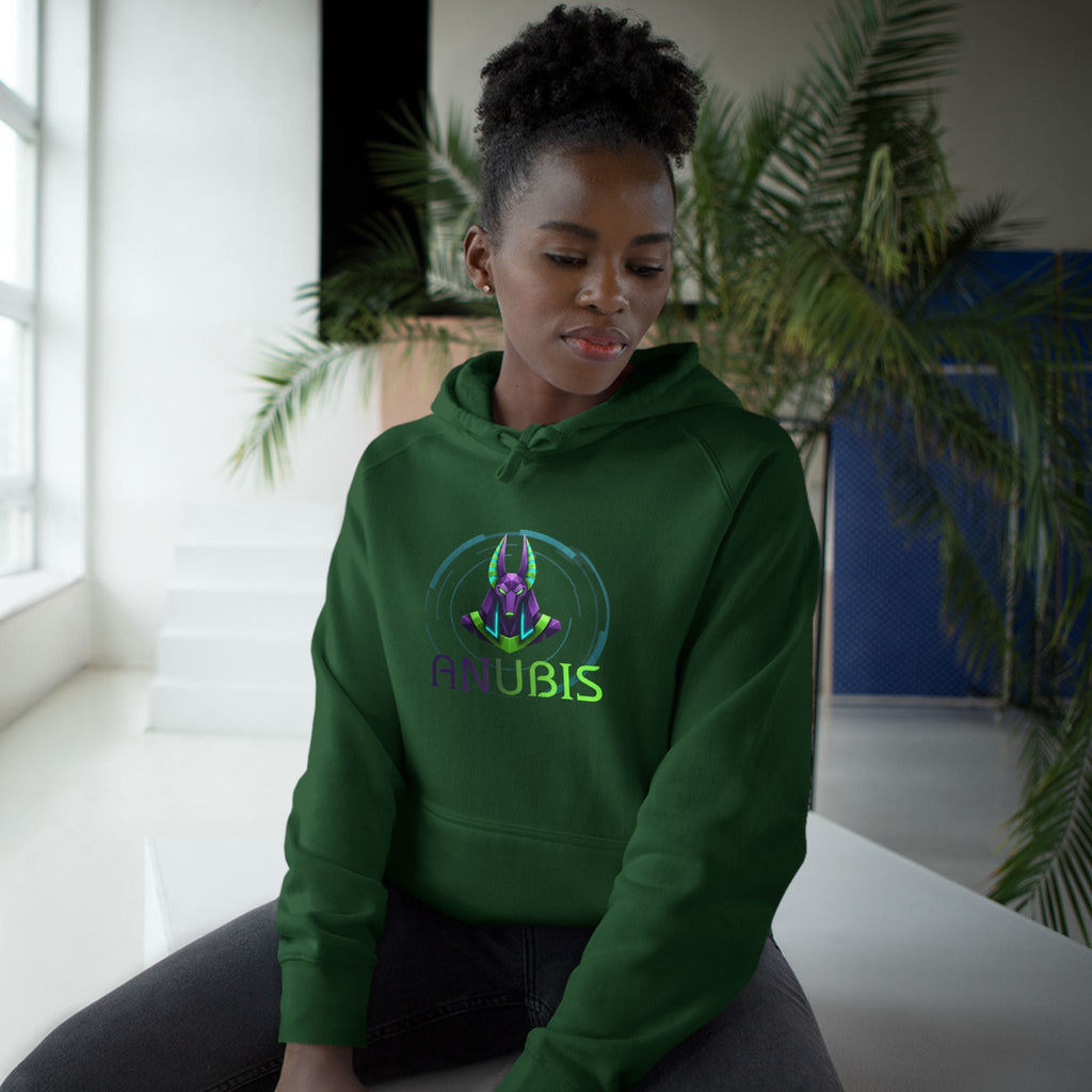 Anubis Cyberpunk Hoodie — Neon Egyptian God Graphic Hoodie Printify