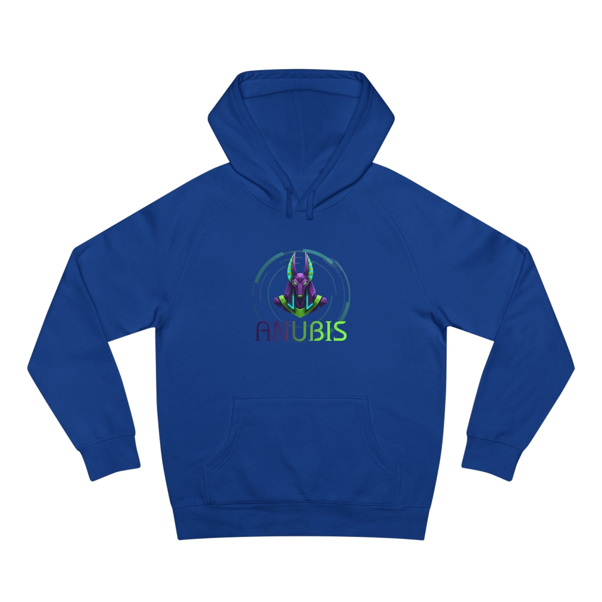 Anubis Cyberpunk Hoodie — Neon Egyptian God Graphic Hoodie Printify