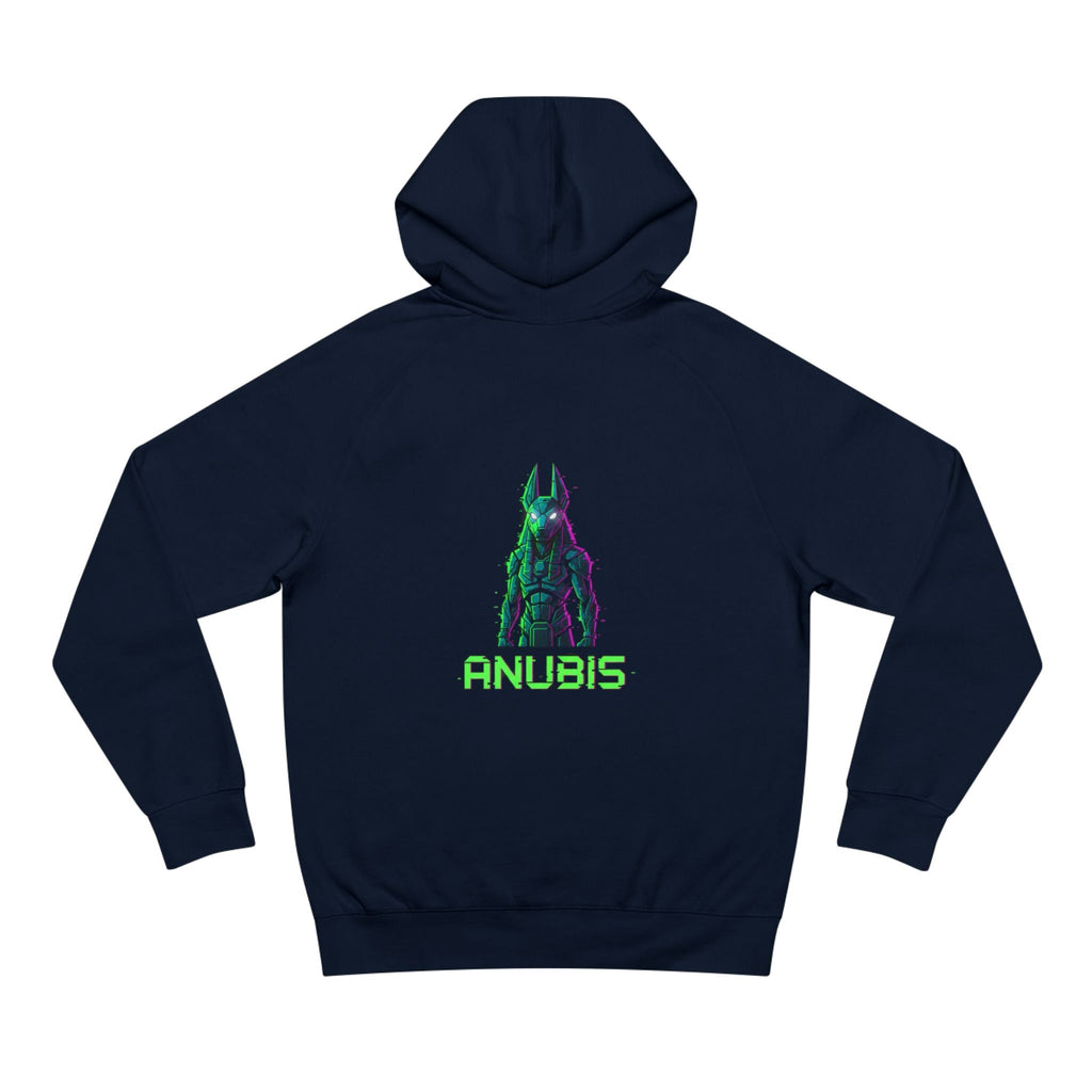 Anubis Cyberpunk Hoodie — Neon Egyptian God Graphic Hoodie Printify
