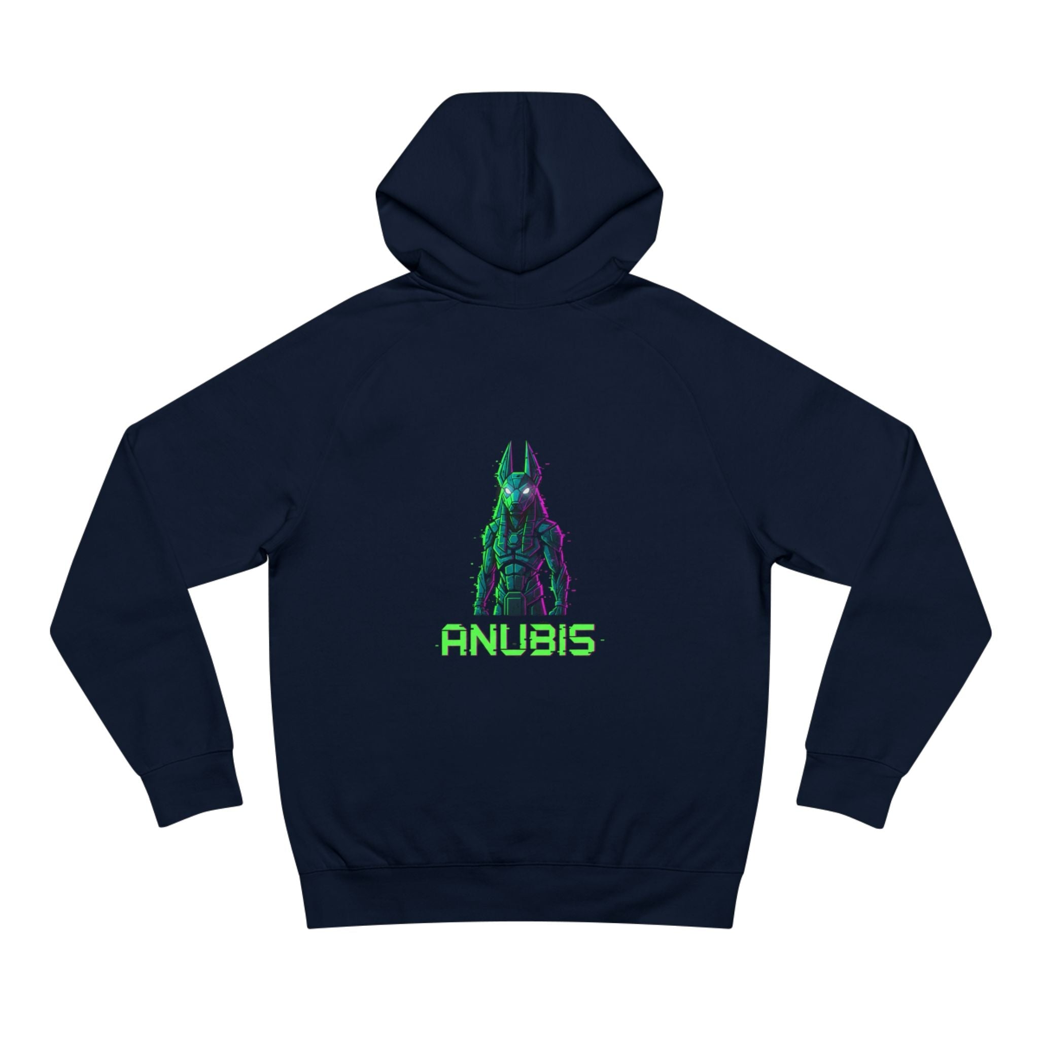 Anubis Cyberpunk Hoodie — Neon Egyptian God Graphic Hoodie Printify