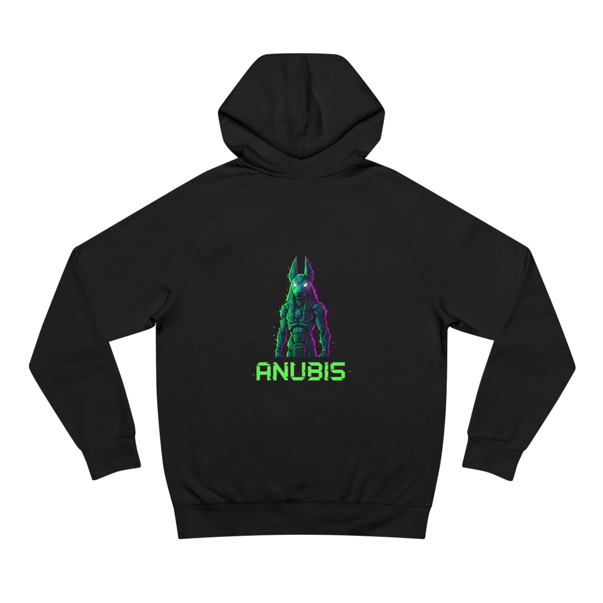 Anubis Cyberpunk Hoodie — Neon Egyptian God Graphic Hoodie Printify