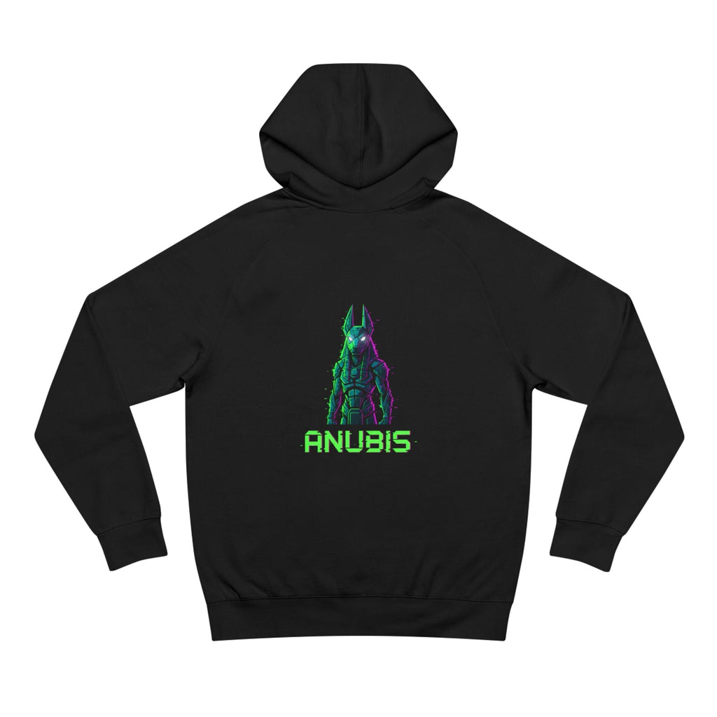 Anubis Cyberpunk Hoodie — Neon Egyptian God Graphic Hoodie Printify