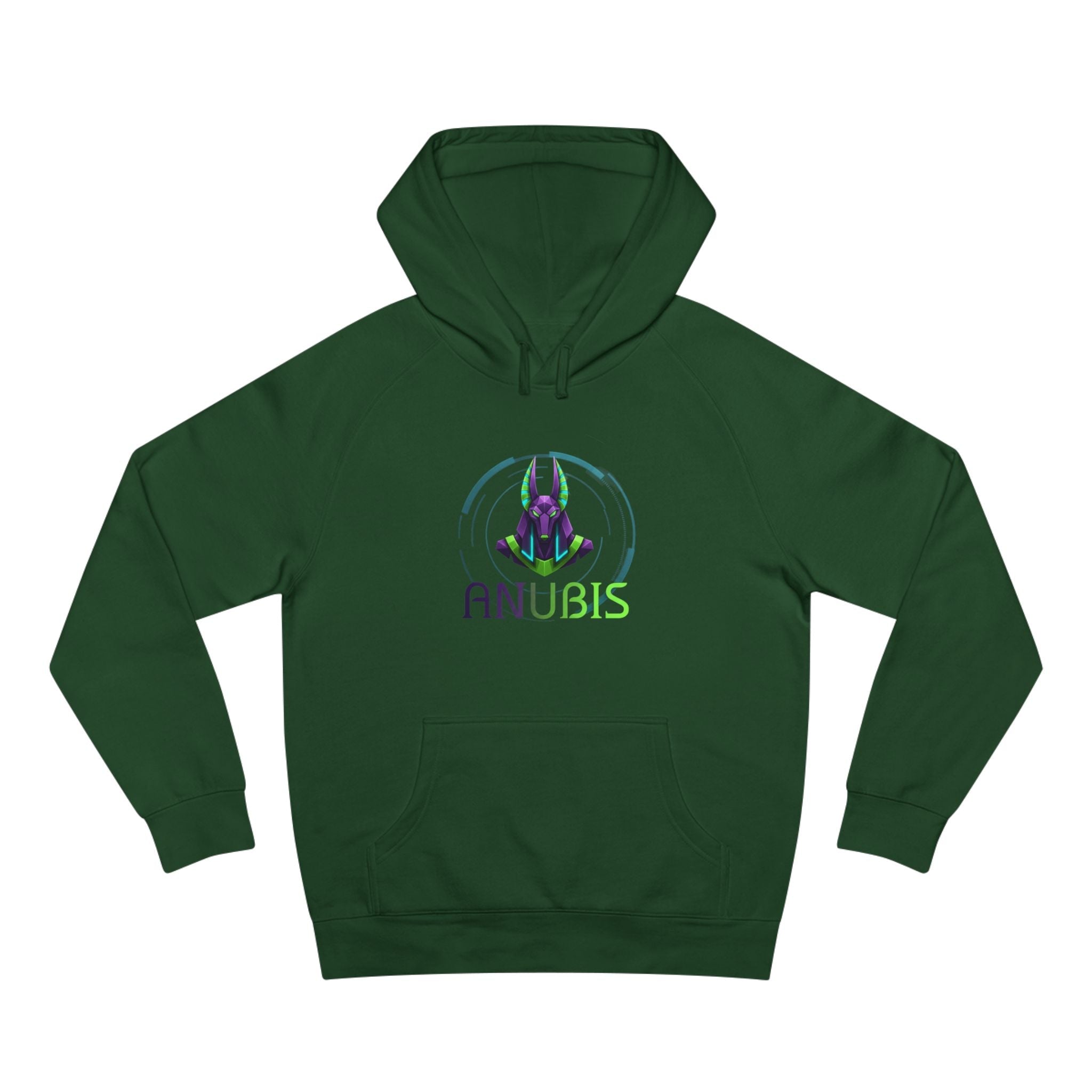 Anubis Cyberpunk Hoodie — Neon Egyptian God Graphic Hoodie Printify