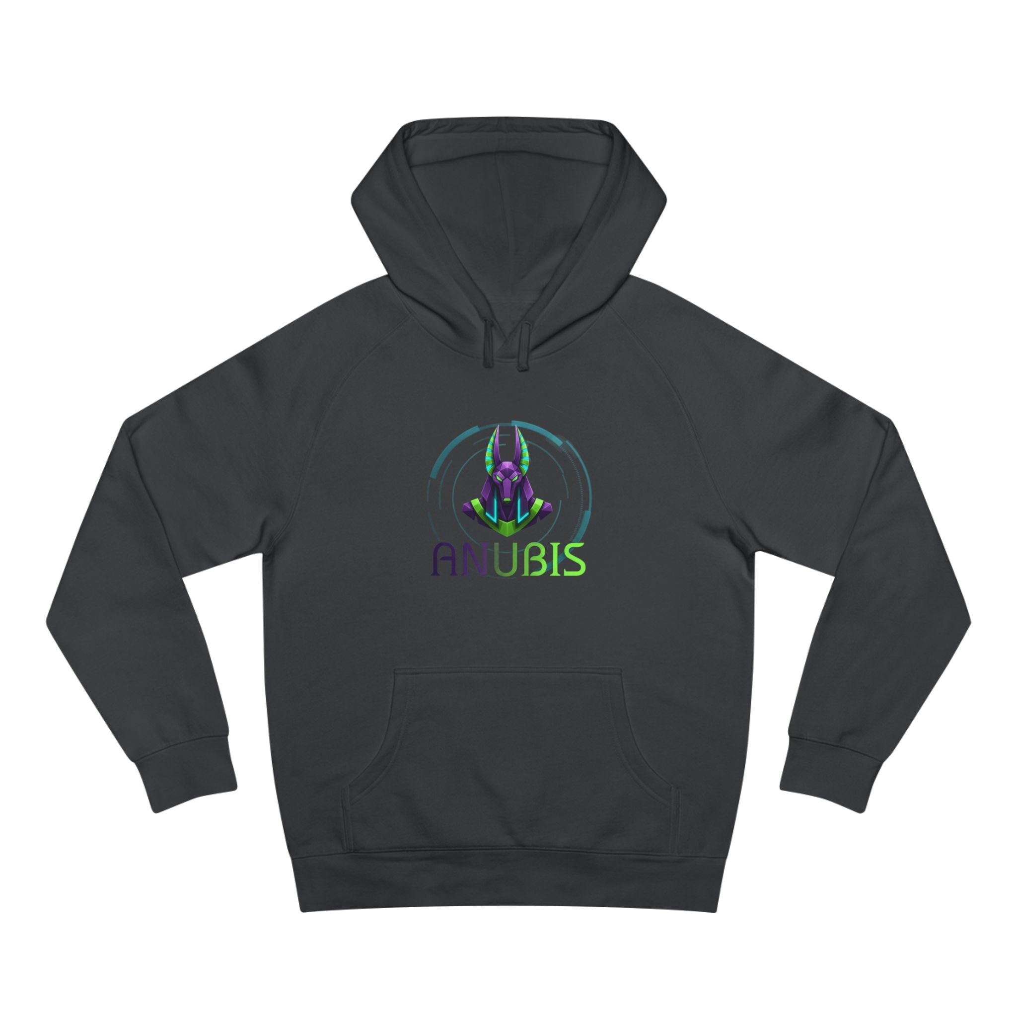 Anubis Cyberpunk Hoodie — Neon Egyptian God Graphic Hoodie Printify