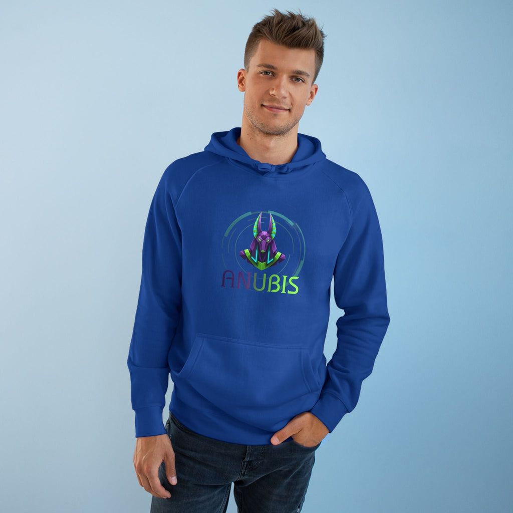 Anubis Cyberpunk Hoodie — Neon Egyptian God Graphic Hoodie Printify