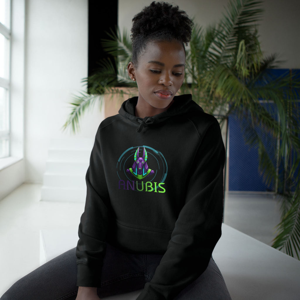 Anubis Cyberpunk Hoodie — Neon Egyptian God Graphic Hoodie Printify
