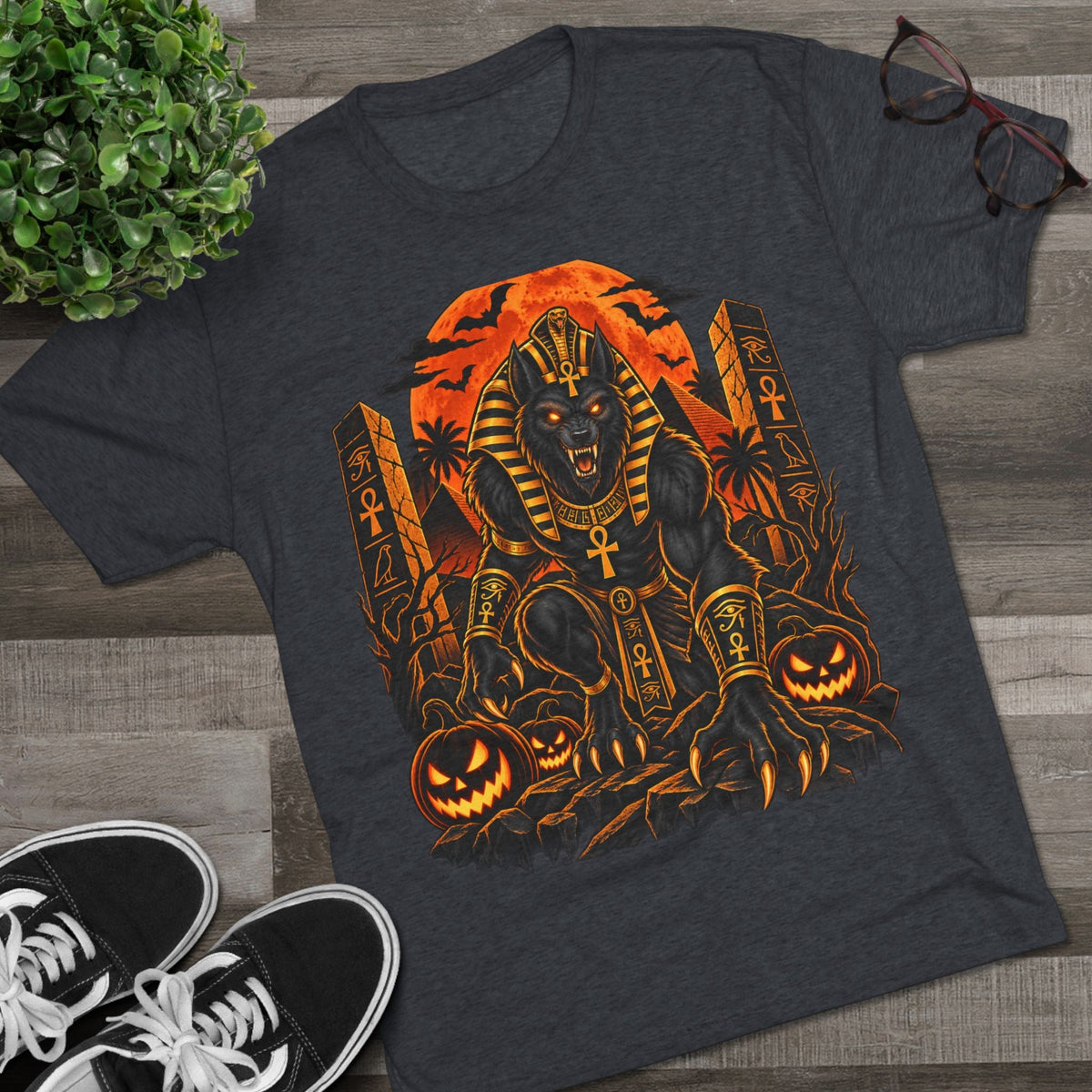 Anubis Halloween Tee — Egyptian Werewolf Pharaoh Graphic