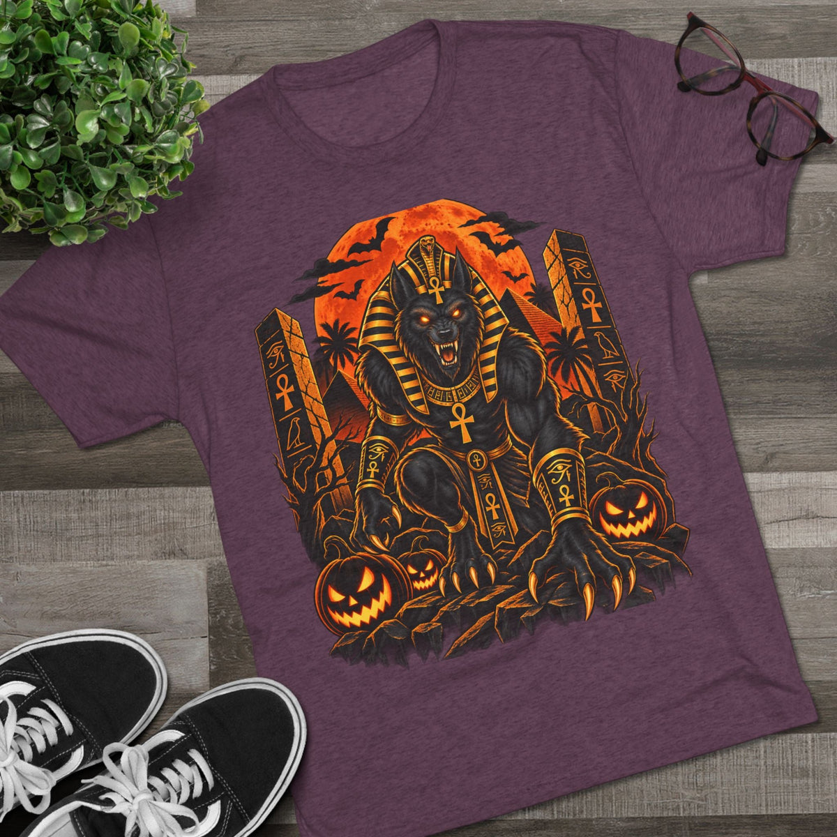 Anubis Halloween Tee — Egyptian Werewolf Pharaoh Graphic