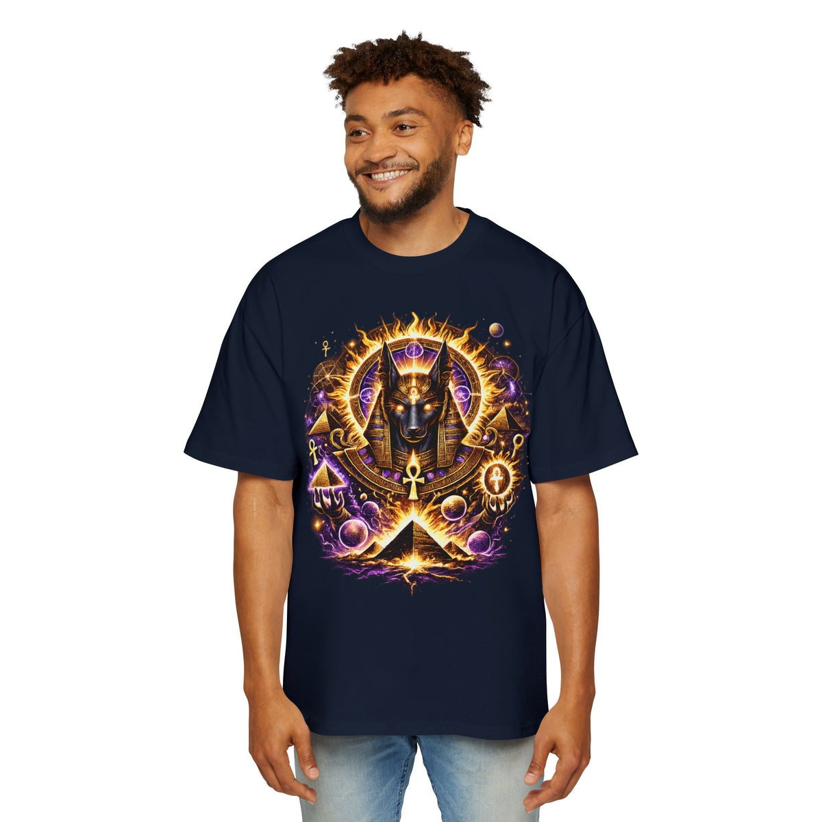 Anubis Oversized Tee — Guardian of the Gate