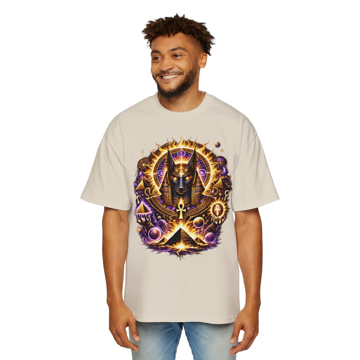 Anubis Oversized Tee — Guardian of the Gate