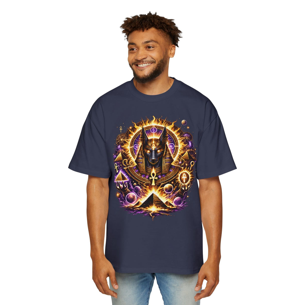 Anubis Oversized Tee — Guardian of the Gate