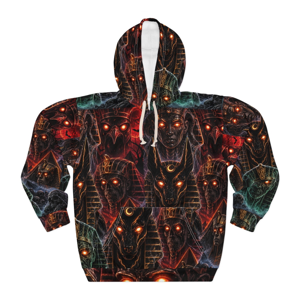 Anubis Pharaoh Glow Hoodie — Egyptian Gods All-Over Print