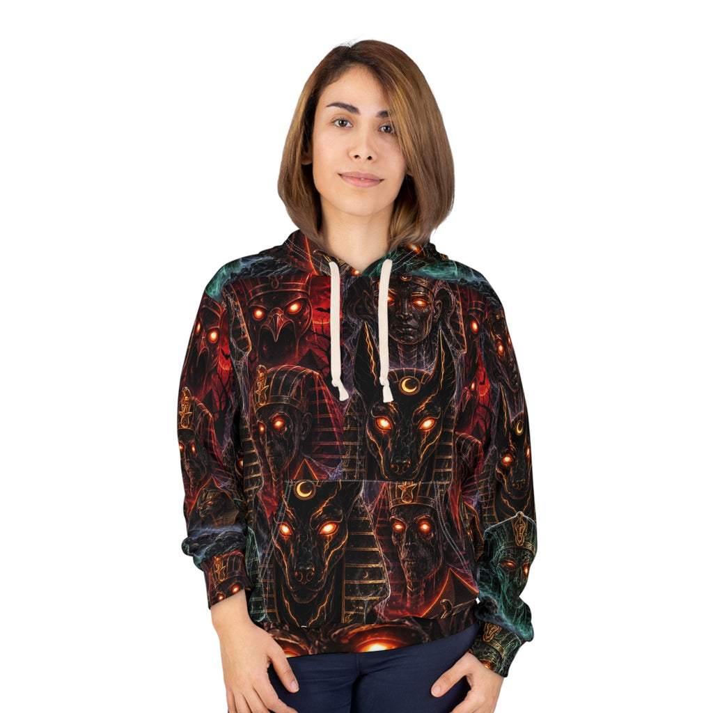 Anubis Pharaoh Glow Hoodie — Egyptian Gods All-Over Print