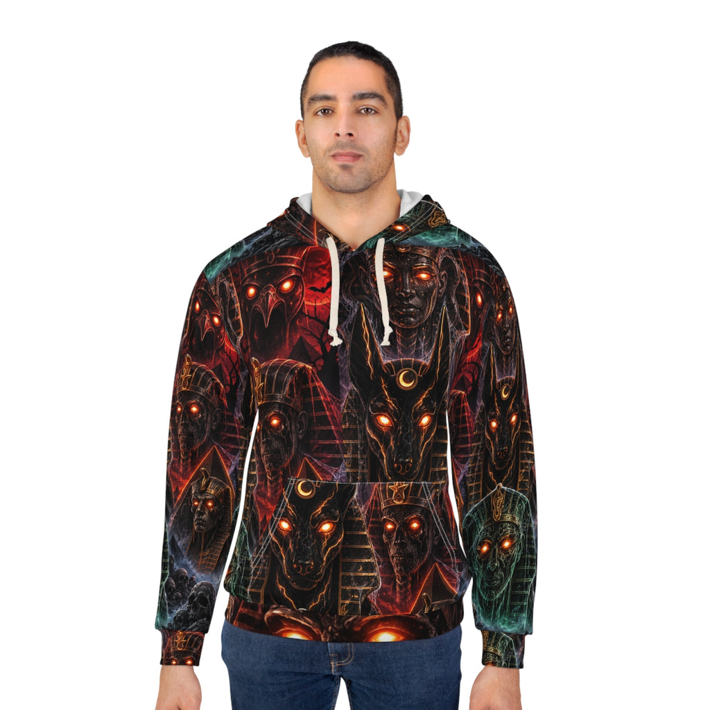 Anubis Pharaoh Glow Hoodie — Egyptian Gods All-Over Print
