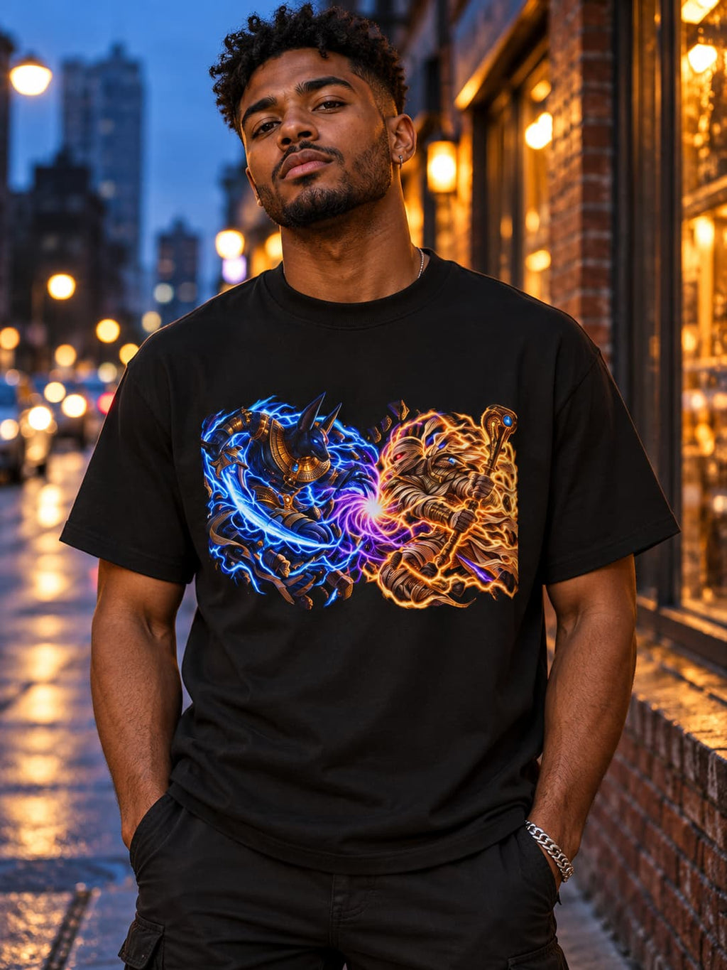 Anubis vs. the Mummy Graphic T-Shirt | Ancient Frequency