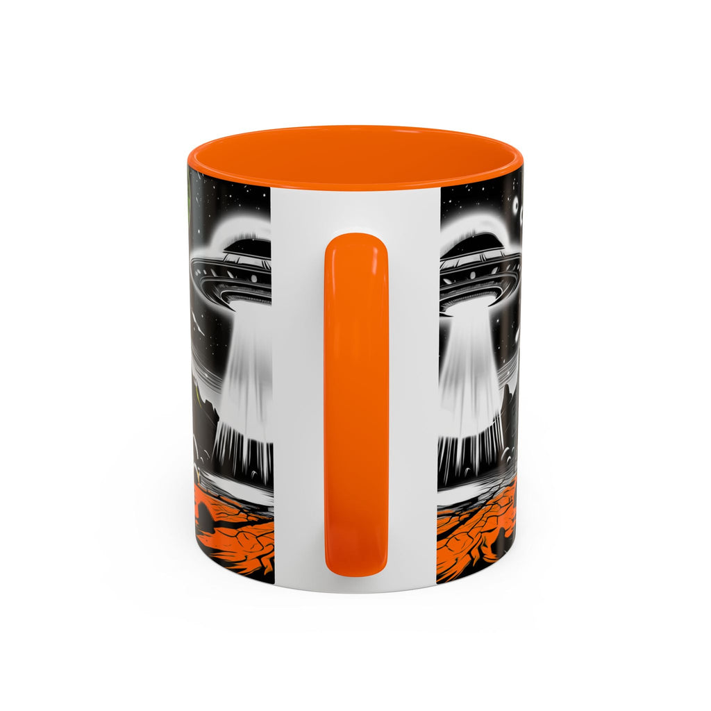 Area 51 UFO Accent Coffee Mug - Space Lover Gift, Weird Alien Decor, Black Mug, Sci-Fi Enthusiast, Kitchenware, Unique Gift Idea!