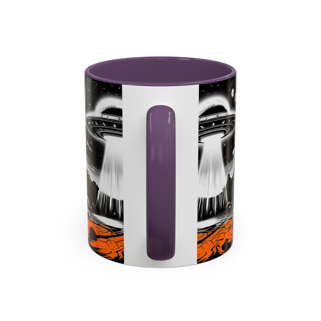 Area 51 UFO Accent Coffee Mug - Space Lover Gift, Weird Alien Decor, Black Mug, Sci-Fi Enthusiast, Kitchenware, Unique Gift Idea! Printify