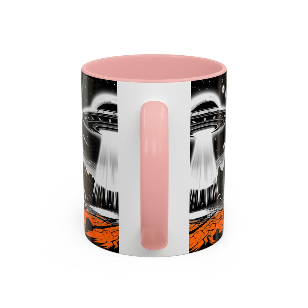 Area 51 UFO Accent Coffee Mug - Space Lover Gift, Weird Alien Decor, Black Mug, Sci-Fi Enthusiast, Kitchenware, Unique Gift Idea! Printify