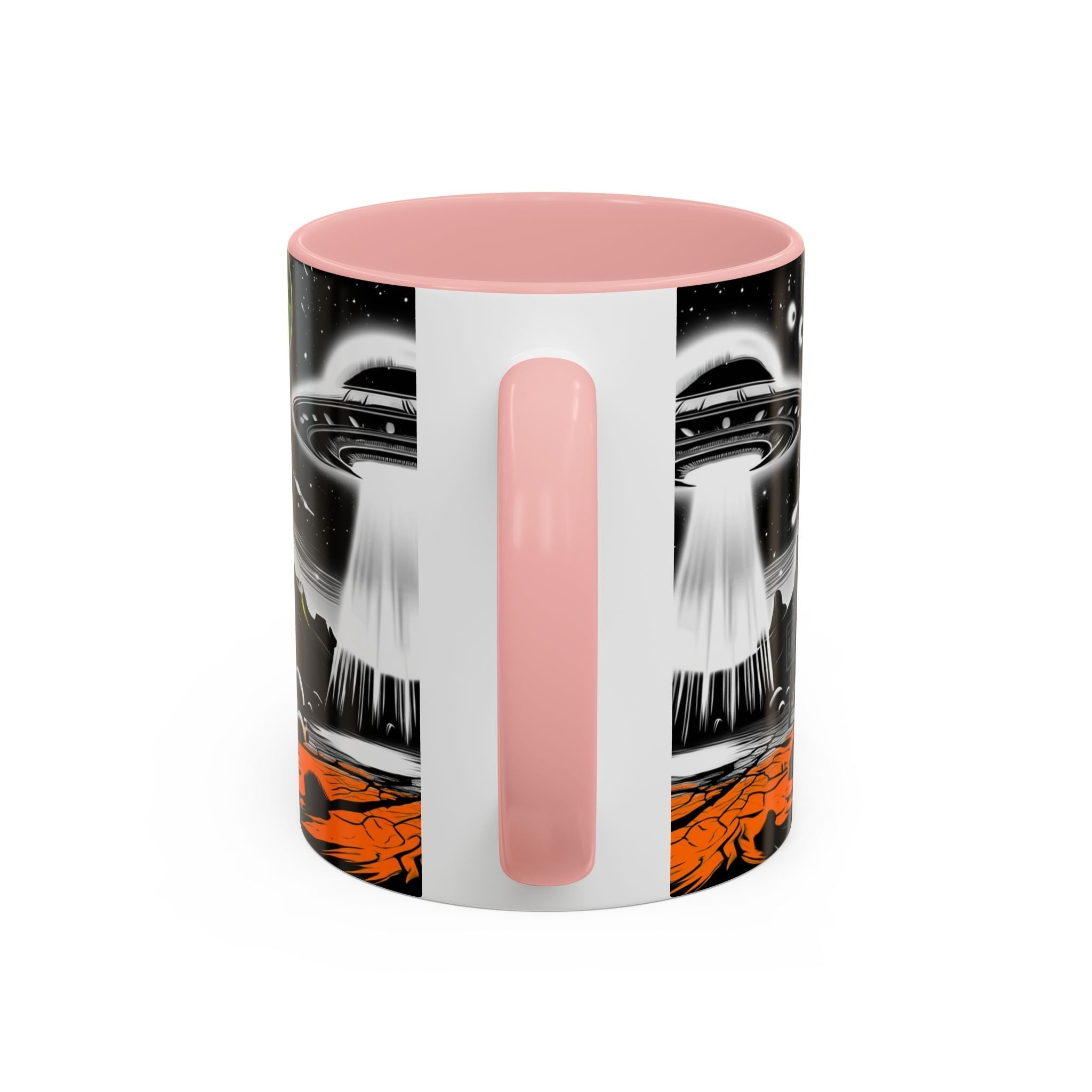 Area 51 UFO Accent Coffee Mug - Space Lover Gift, Weird Alien Decor, Black Mug, Sci-Fi Enthusiast, Kitchenware, Unique Gift Idea! Printify