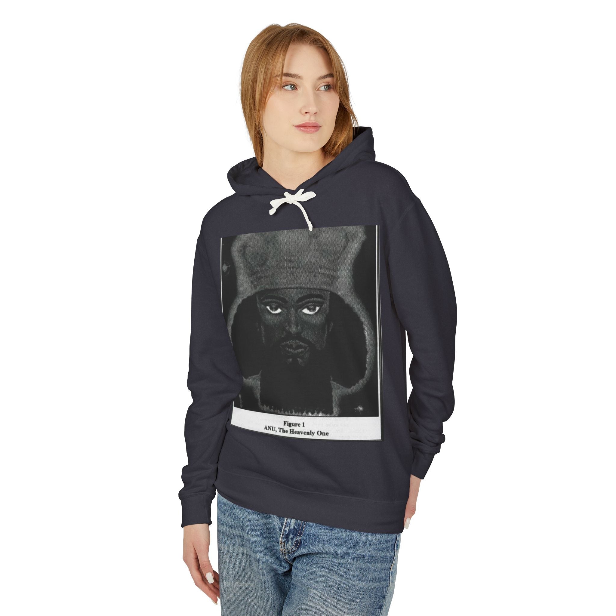 Artistic Unisex Lightweight Hooded Sweatshirt, Unique Graphic Hoodie, Anu The Heavenly One Design, Comfort Wear, Streetwear Style Printify