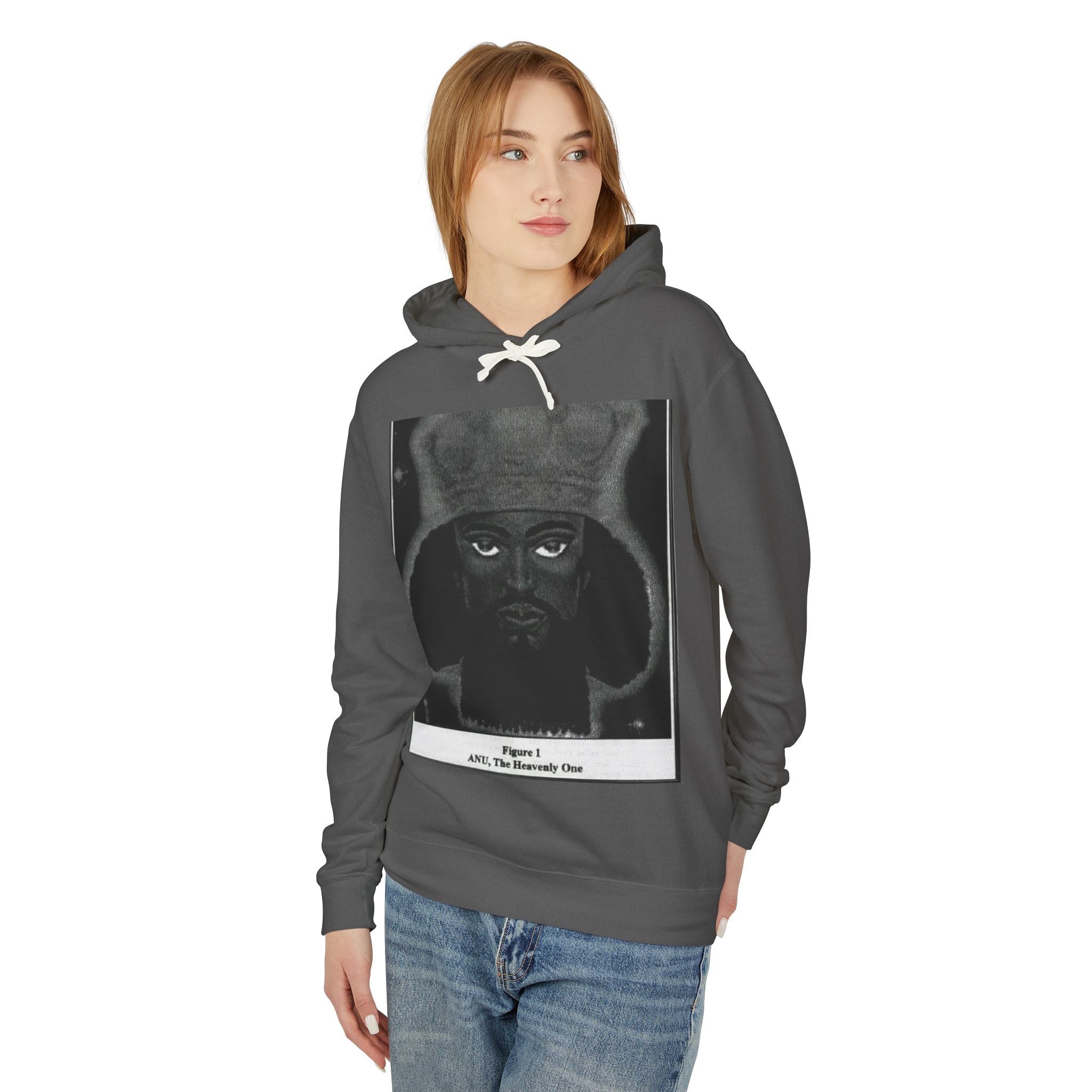 Artistic Unisex Lightweight Hooded Sweatshirt, Unique Graphic Hoodie, Anu The Heavenly One Design, Comfort Wear, Streetwear Style Printify