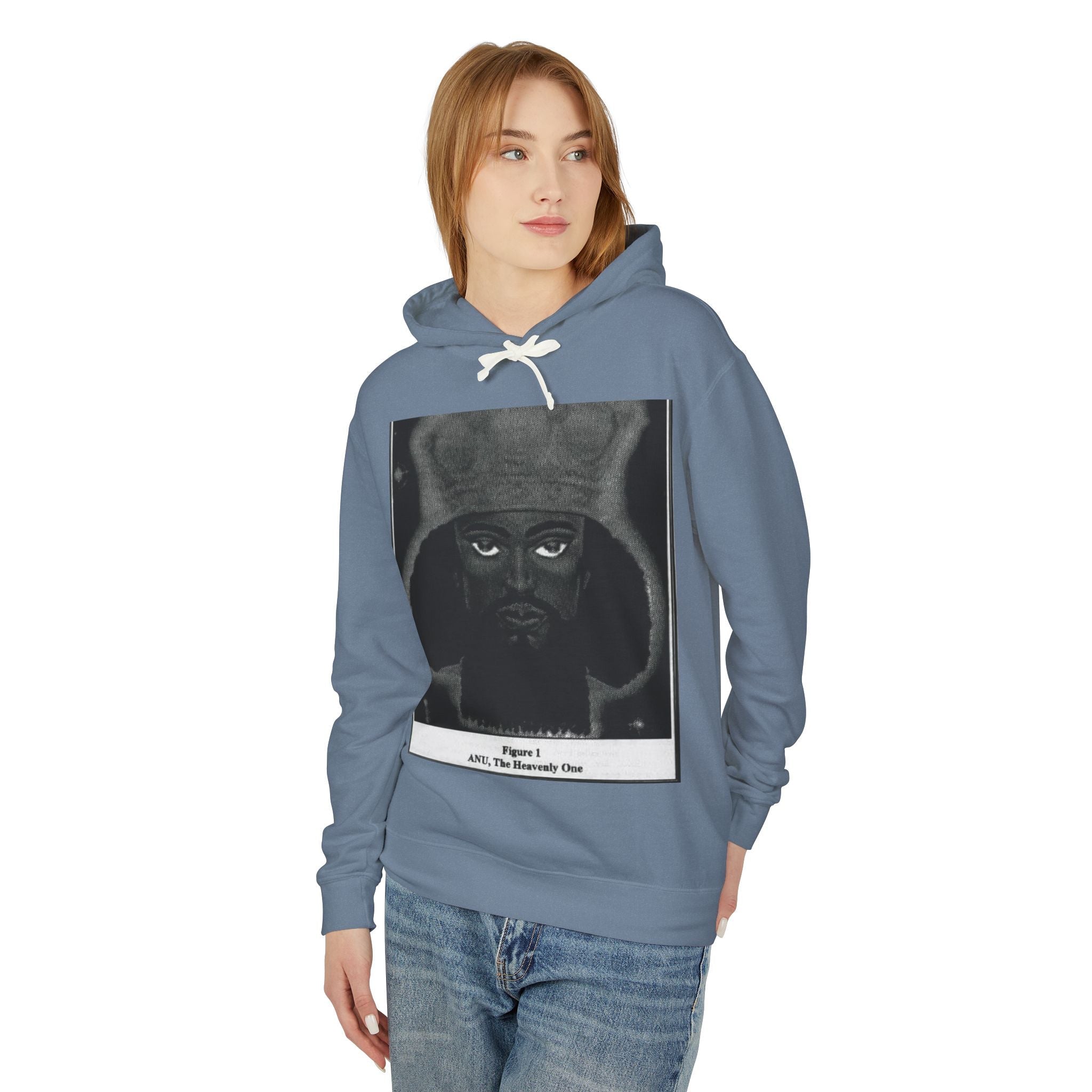 Artistic Unisex Lightweight Hooded Sweatshirt, Unique Graphic Hoodie, Anu The Heavenly One Design, Comfort Wear, Streetwear Style Printify
