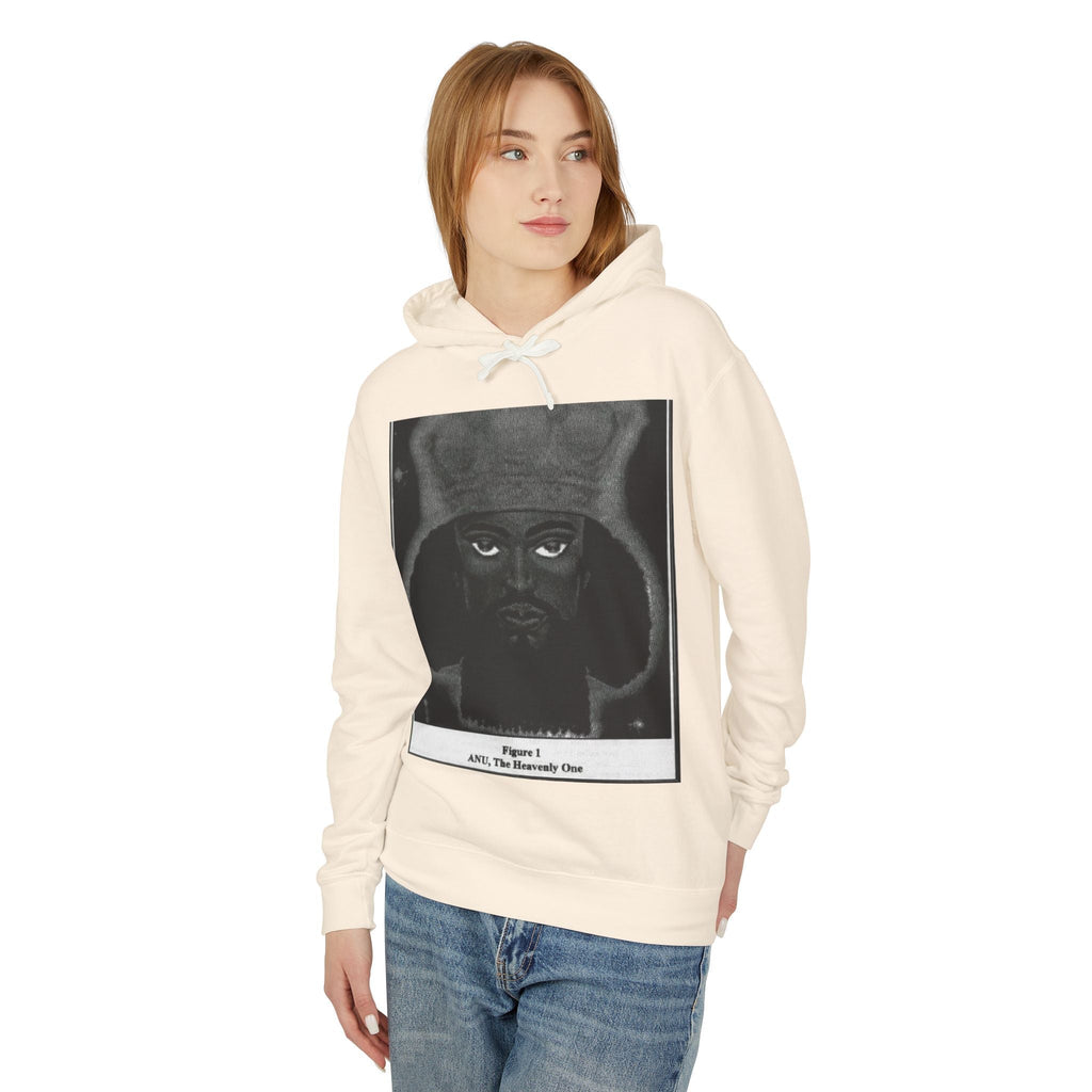Artistic Unisex Lightweight Hooded Sweatshirt, Unique Graphic Hoodie, Anu The Heavenly One Design, Comfort Wear, Streetwear Style Printify