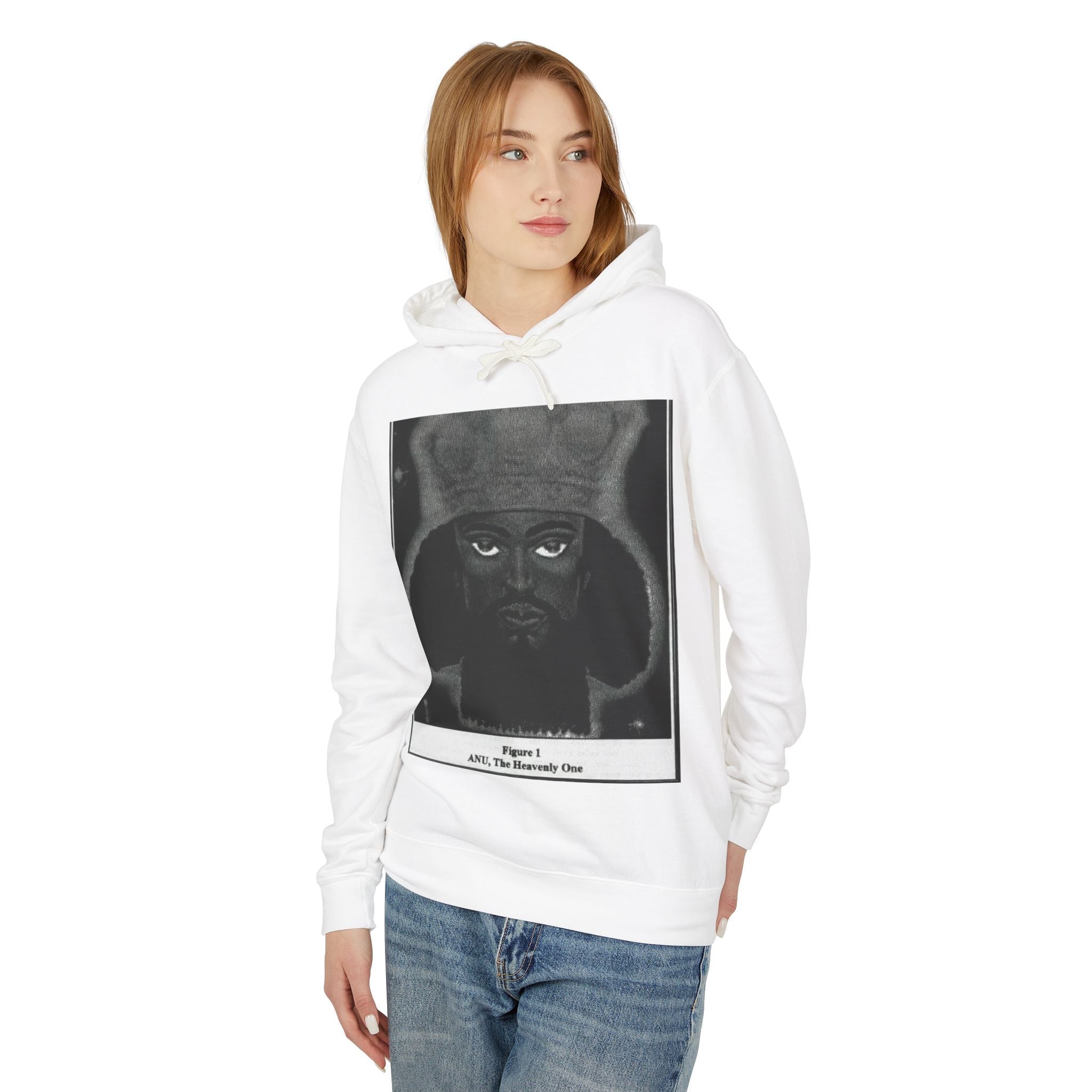 Artistic Unisex Lightweight Hooded Sweatshirt, Unique Graphic Hoodie, Anu The Heavenly One Design, Comfort Wear, Streetwear Style Printify