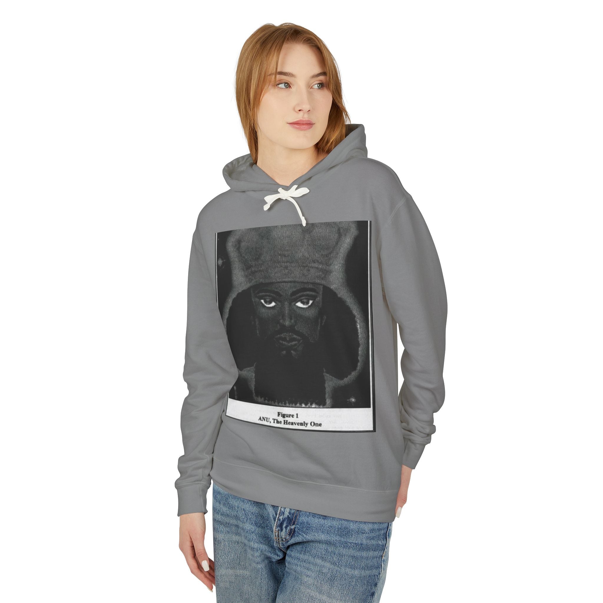 Artistic Unisex Lightweight Hooded Sweatshirt, Unique Graphic Hoodie, Anu The Heavenly One Design, Comfort Wear, Streetwear Style Printify