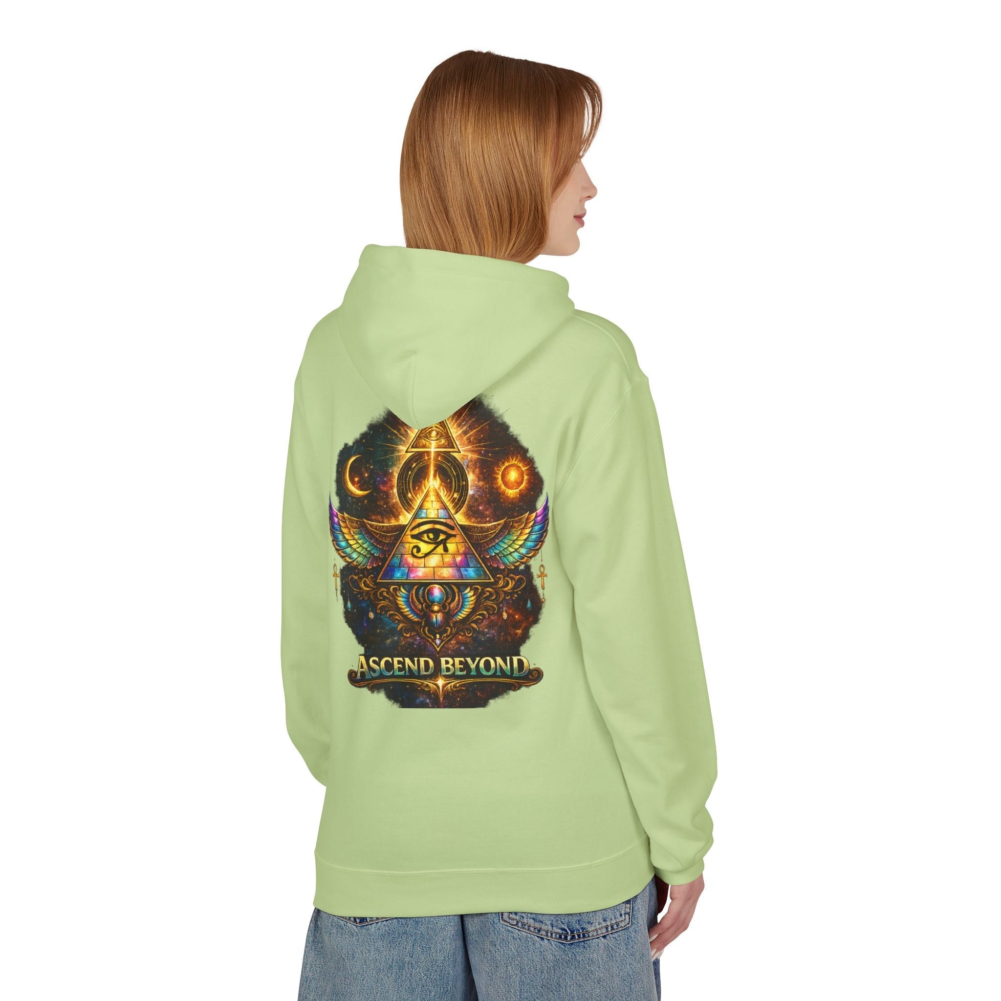 Ascend Beyond Hoodie — Mystic Eye Pyramid Graphic Hoodie Printify