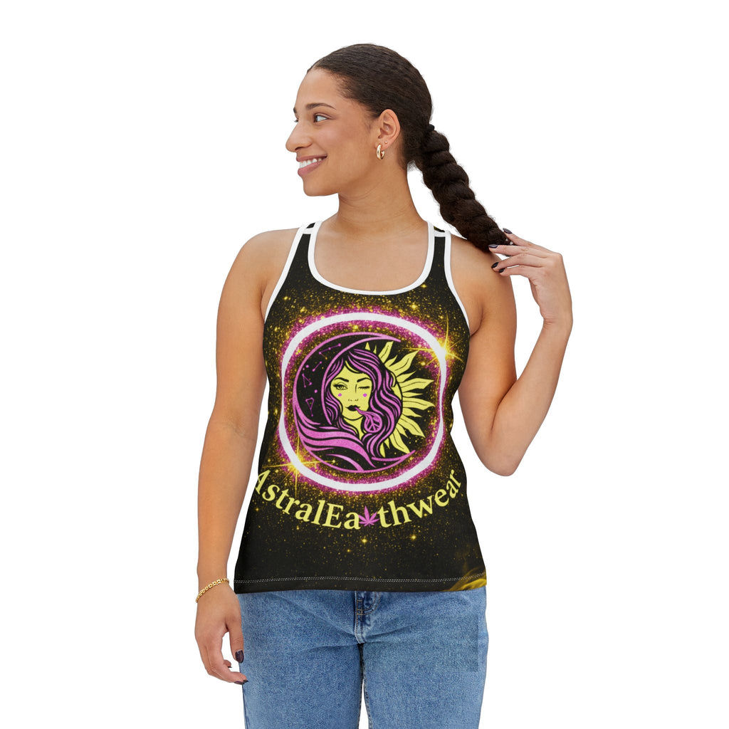 Astral Earthwear Women's Tank Top — Cosmic Sun & Moon Goddess Graphic Printify